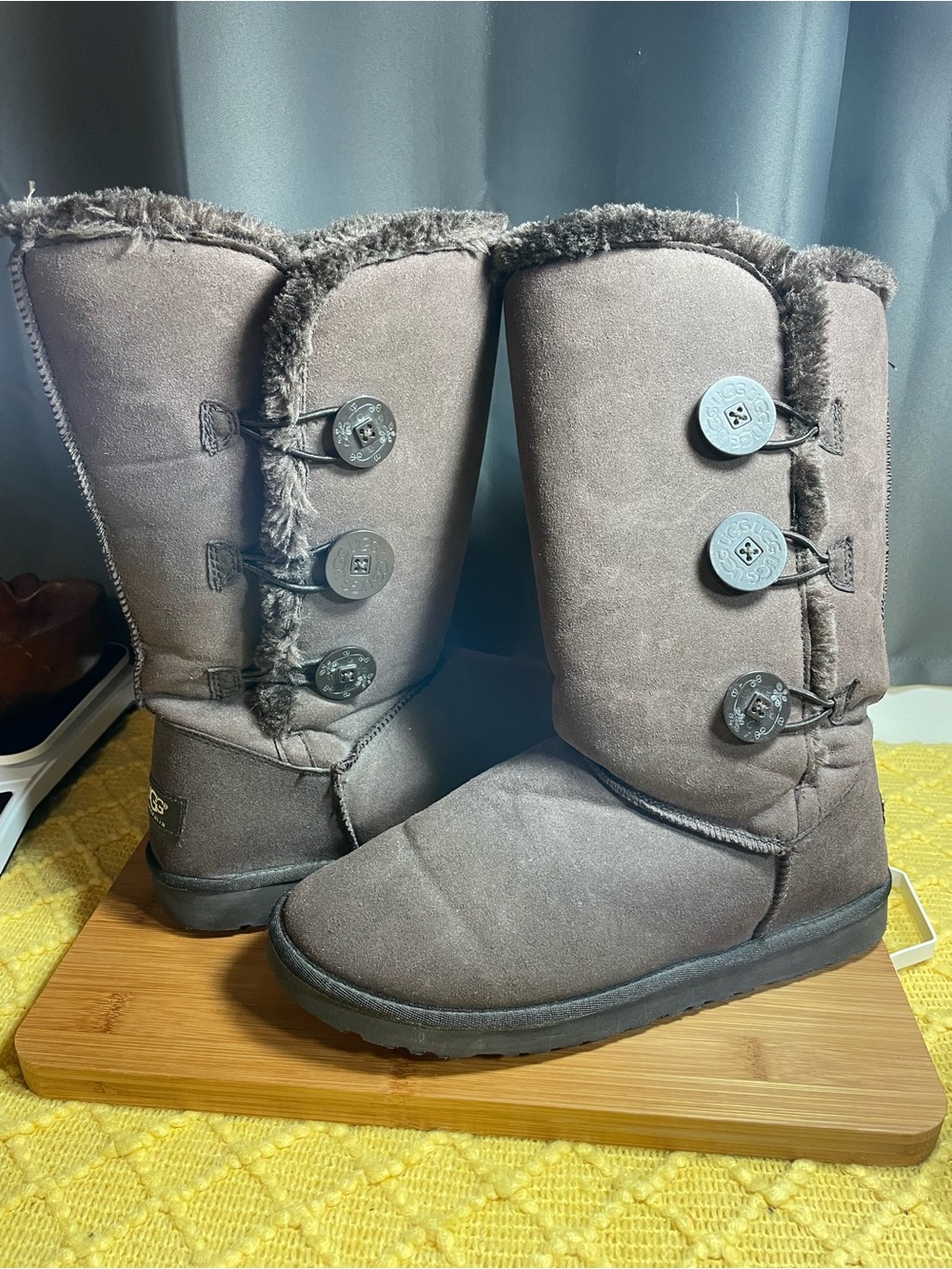 UGG Classic Button Triplet Tall Boot in Chocolate Brown
